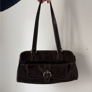 Elegant Brown Leather Shoulder Bag